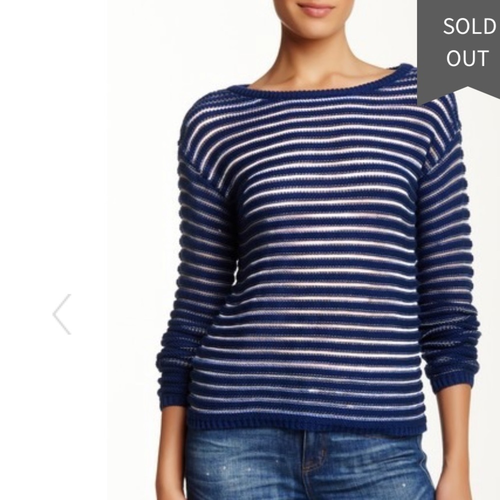 alice + olivia- Textured Stripe Boxy Sweater